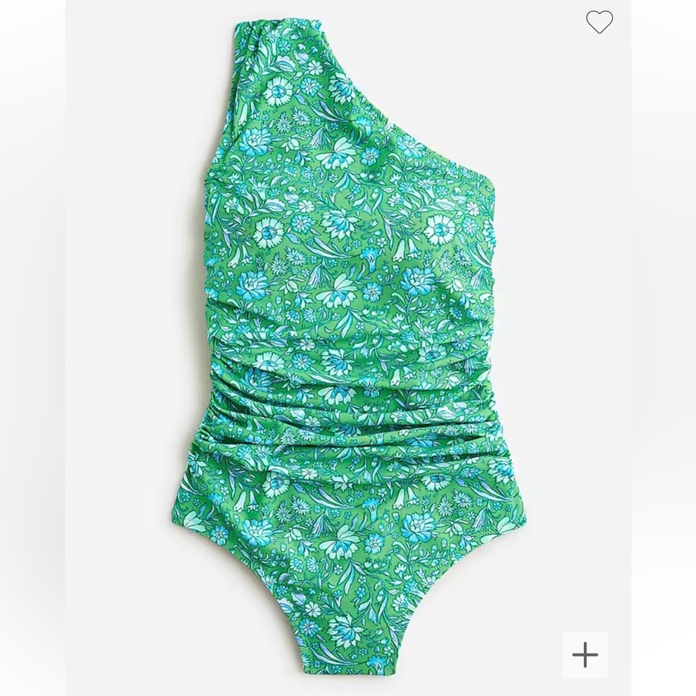 NWT J.Crew Ruched One-Shoulder Bathing Suit